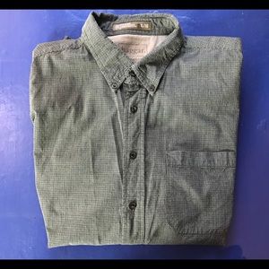 Haggar Mens Button down long sleeve XL Blue green